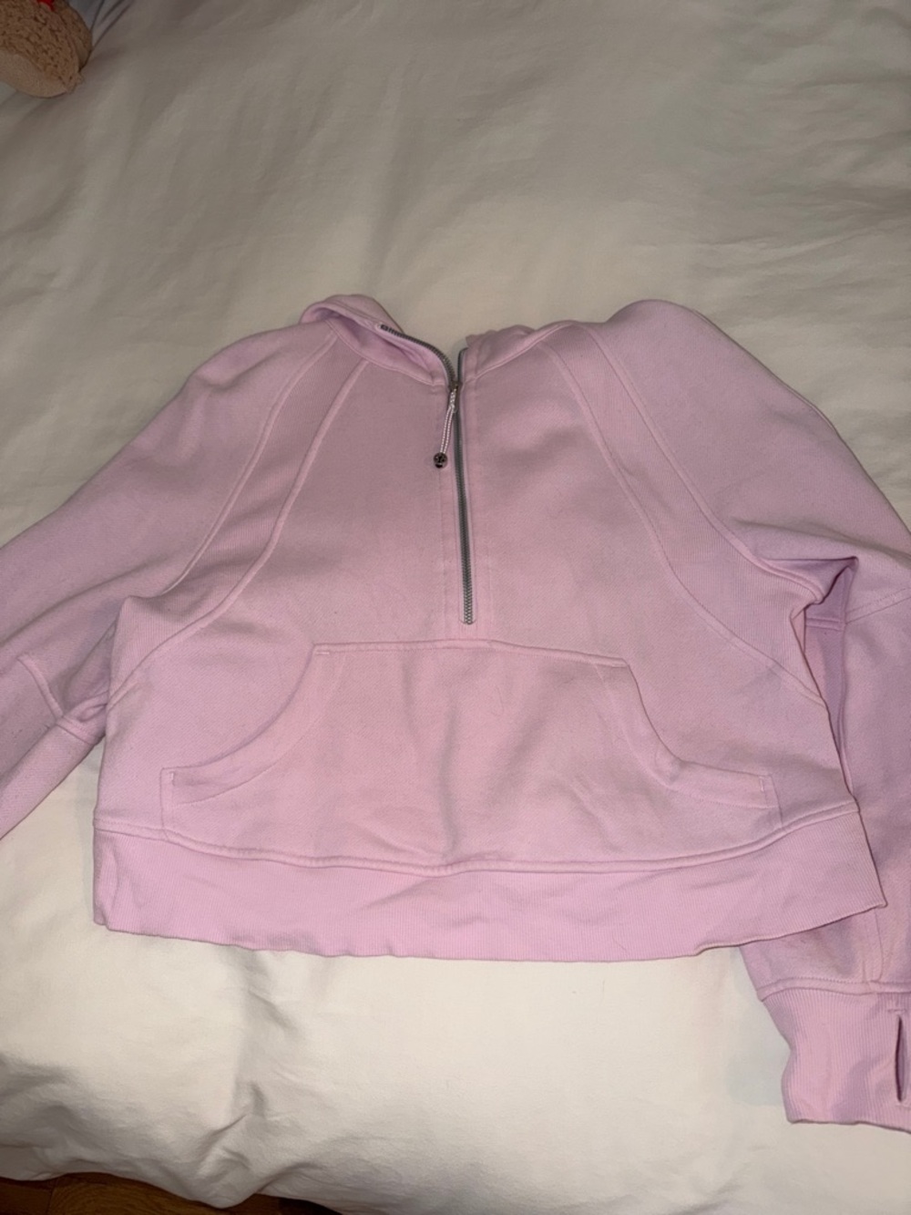 lululemon athletica Light Pink Half-Zip Cropped Scuba Hoodie
